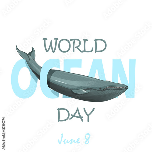 Ill of world oceans day with whale