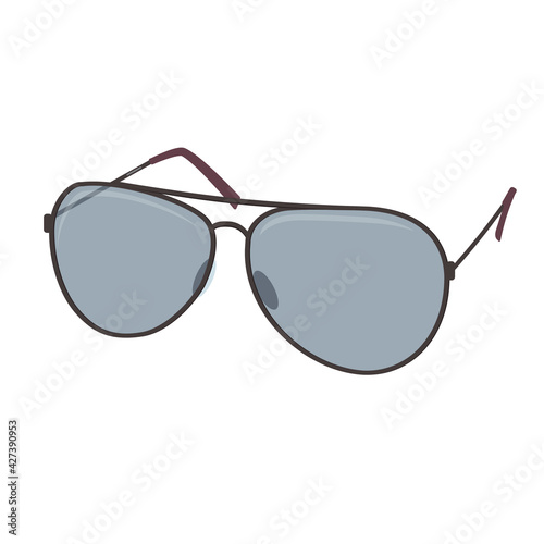 Realistic vector illustration of sunglasses. Glasses aviator frame