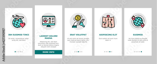 Vacation Rentals Place Onboarding Mobile App Page Screen Vector. Vacation And Travel, Audio Guide Cassette And Calendar, House And Apartment Rent Illustrations