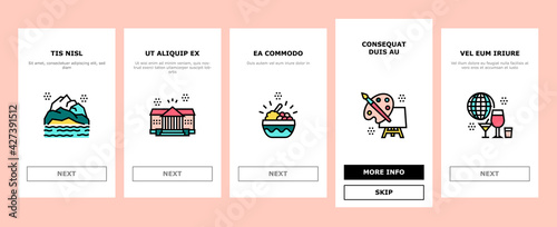 Vacation Rentals Place Onboarding Mobile App Page Screen Vector. Vacation And Travel, Audio Guide Cassette And Calendar, House And Apartment Rent Illustrations