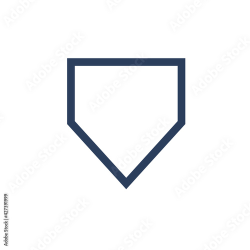 Home plate baseball text box Isolated on white background.