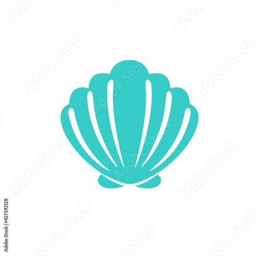 Sea Shell Vector Silhouette Isolated on white background.