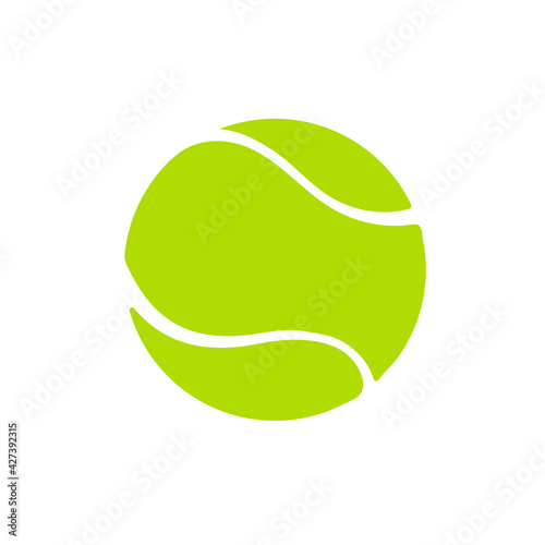 Vector green tennis ball collection Isolated on white background.