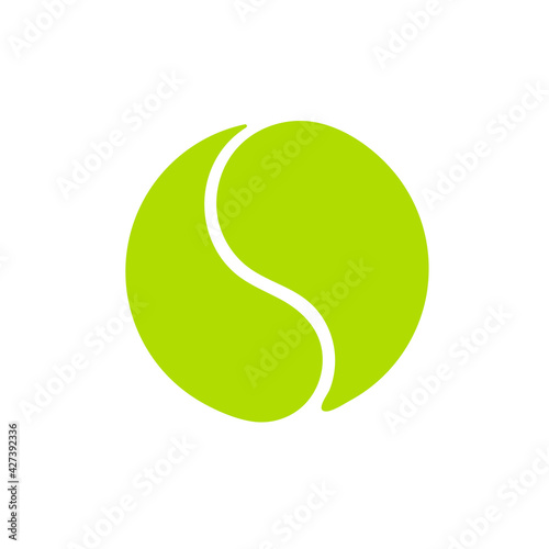 Vector green tennis ball collection Isolated on white background.