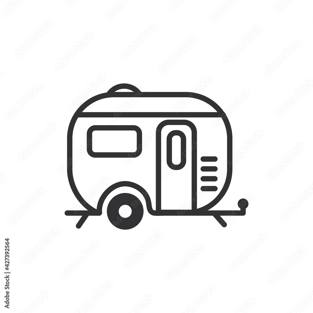 Camper trailer icon. Camper isolate on white background. Camper trailer icon. Camper isolate on white background.
