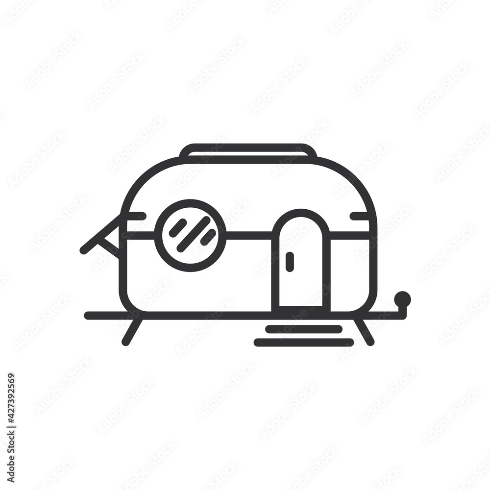 Obraz premium Camper trailer icon. Camper isolate on white background.
