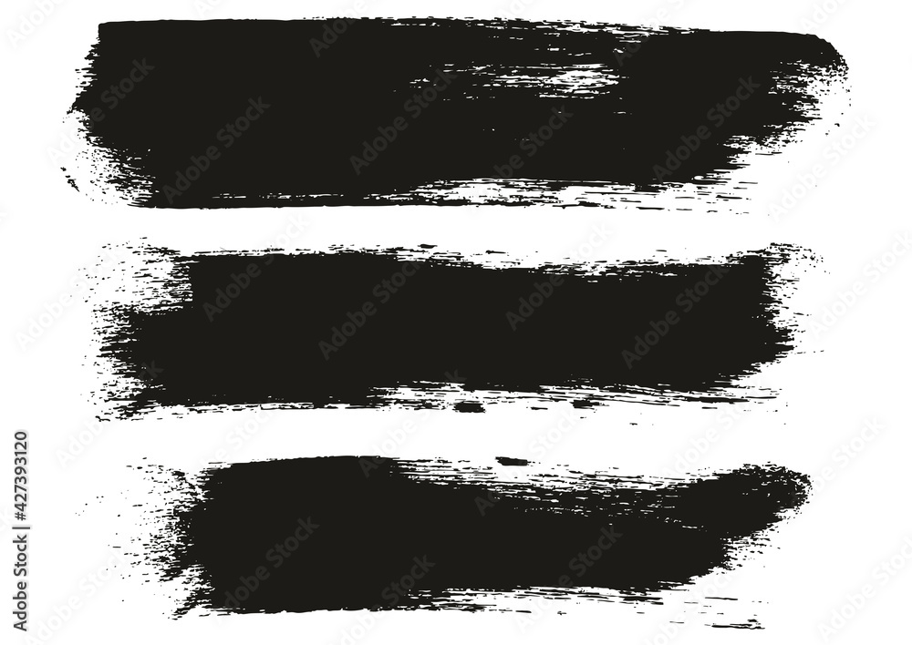 Round Sponge Thick Artist Brush Long Background High Detail Abstract Vector Background Set 