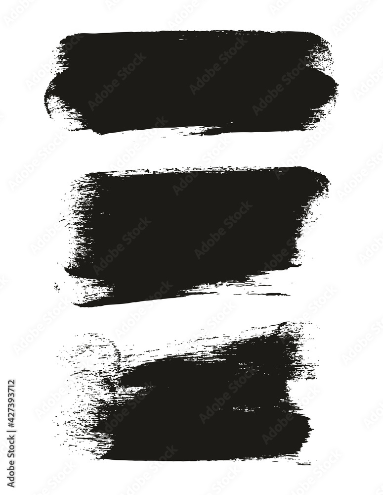 Round Sponge Thick Artist Brush Long Background High Detail Abstract Vector Background Set 