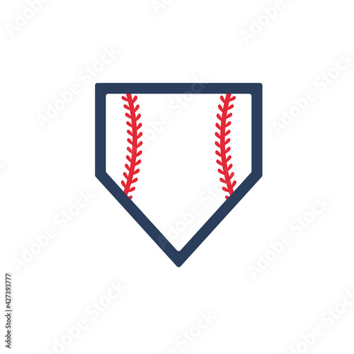 Home plate baseball text box Isolated on white background.