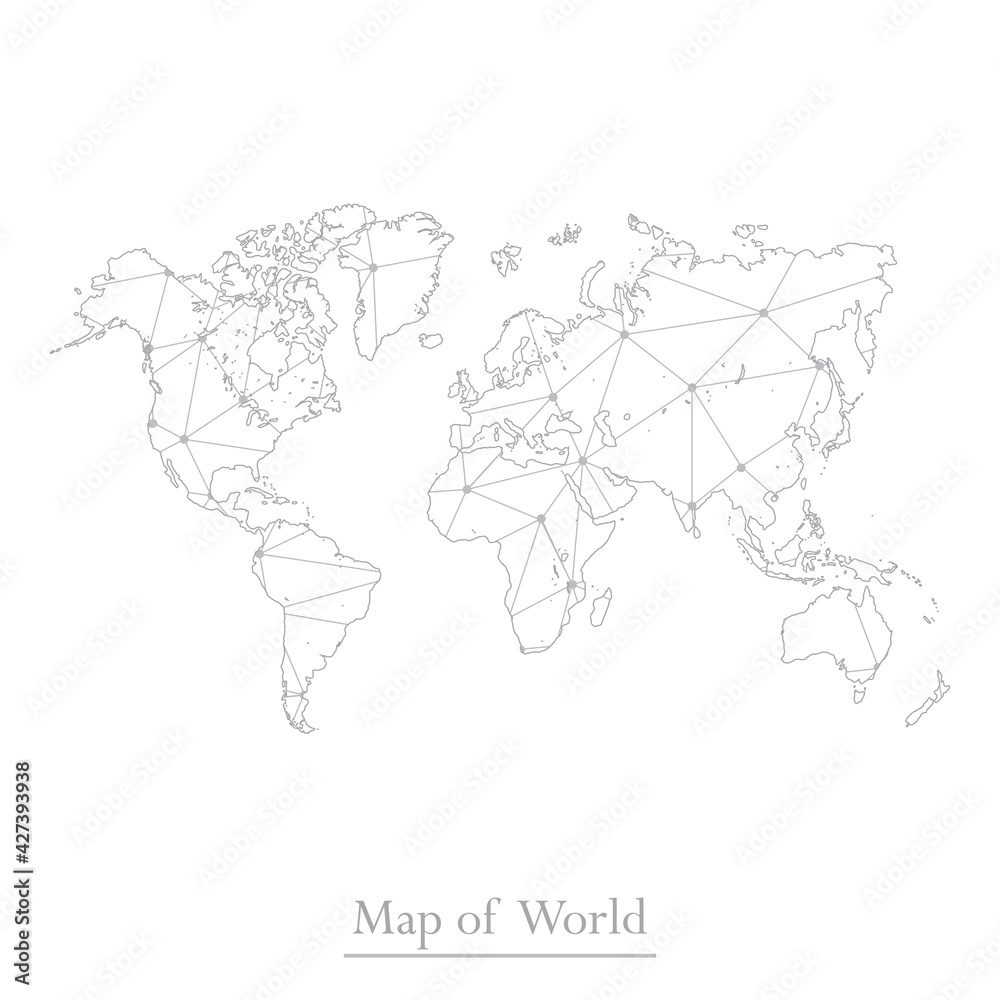 Vector map of World with trendy triangles design polygonal abstract. Vector illustration eps 10