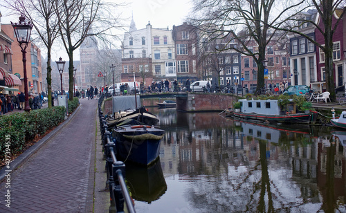 Photography Along the canal walk citizens and moving vehicles