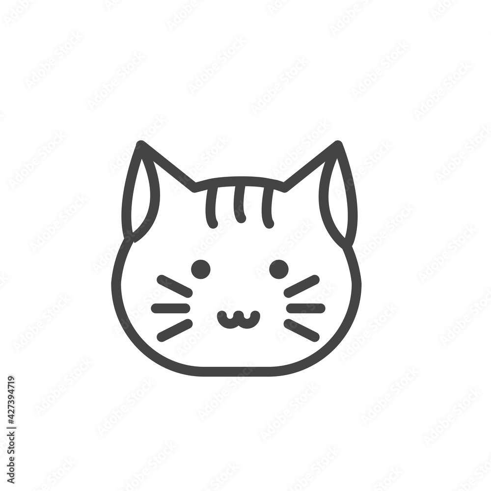 Cute cat face icon. Simple funny kitten logo Cute cat face icon. Simple funny kitten logo