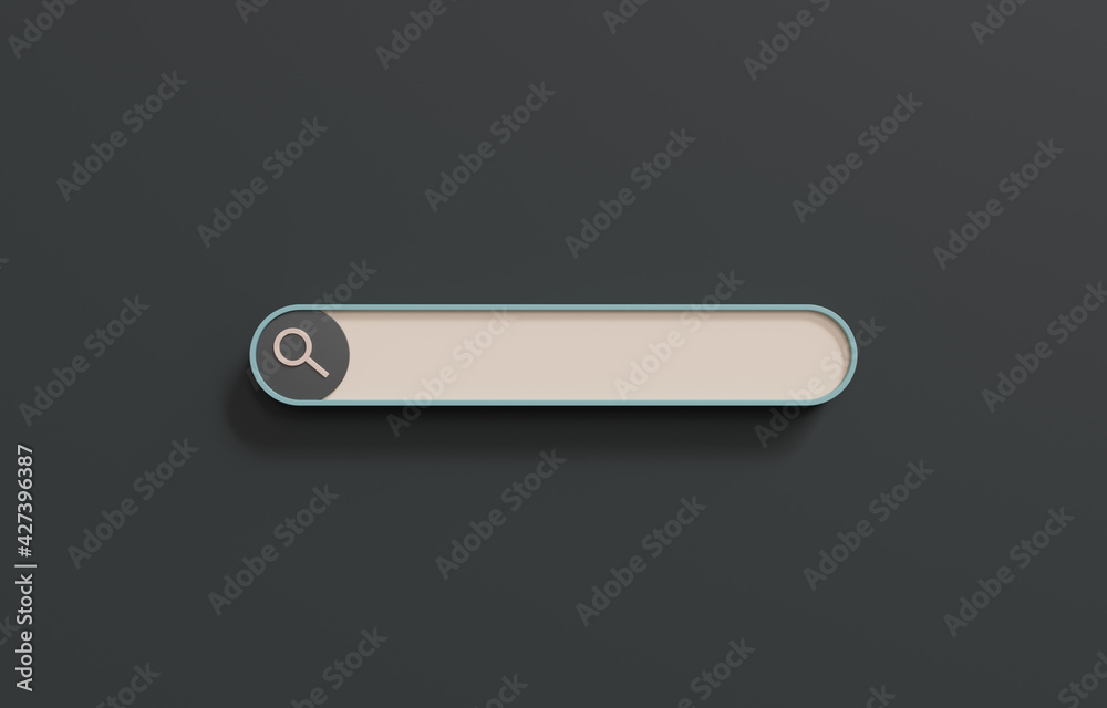 Minimal blank search bar on black background. web search concept. 3d illustration. Minimal blank search bar on black background. web search concept. 3d illustration.