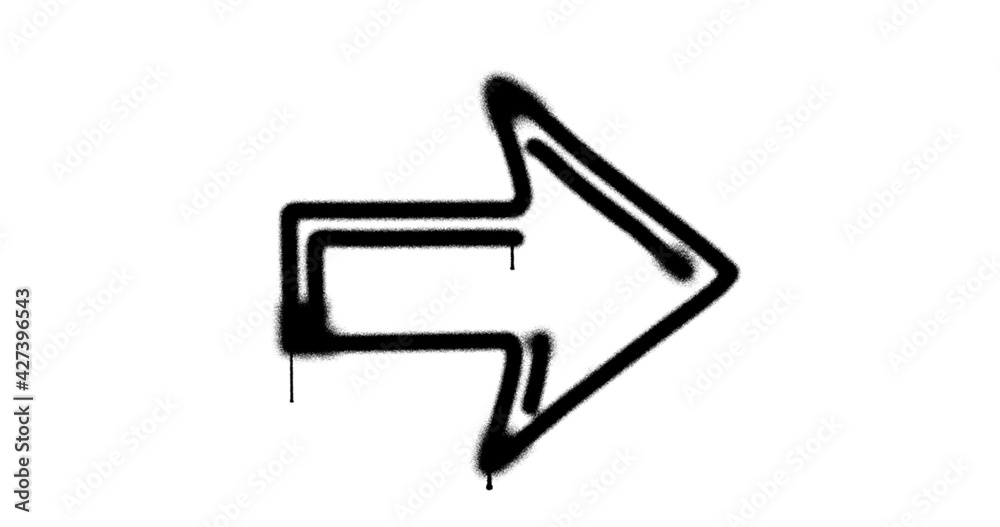 Arrow message sign spray painted isolated Arrow message sign spray painted isolated