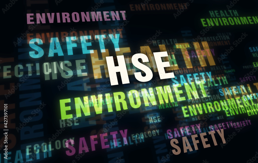 HSE health safety environment text abstract concept illustration HSE health safety environment text abstract concept illustration
