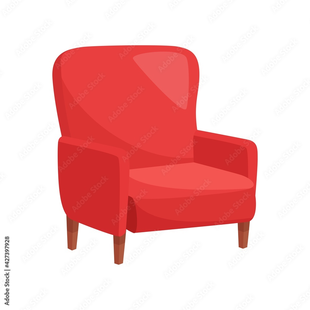 Red armchair on white background, vector illustration Red armchair on white background, vector illustration