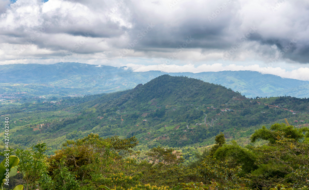 Fototapeta premium Mountainous and cloudy Nature in Costa Rica. Central America.