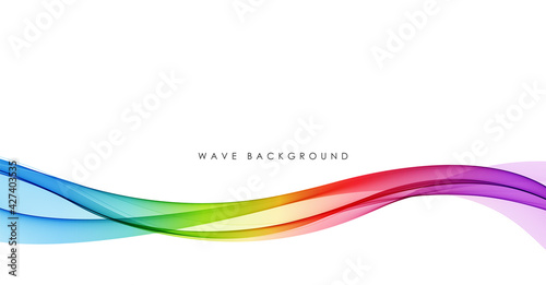 Vector abstract colorful flowing wave lines isolated on white background. Design element for technology, science, music or modern concept.