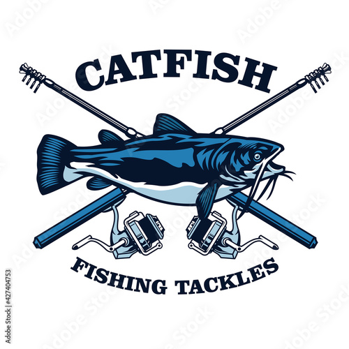 catfish fishing club badge design