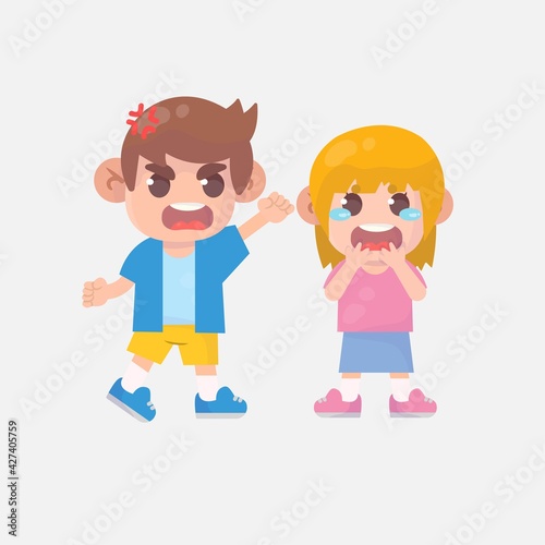 kids angry to friend premium vector  © Yoteyo