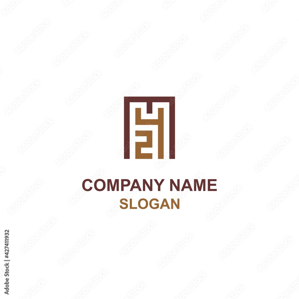 Obraz premium M42 letter and number initial logo, bold logo with rectangular shape.