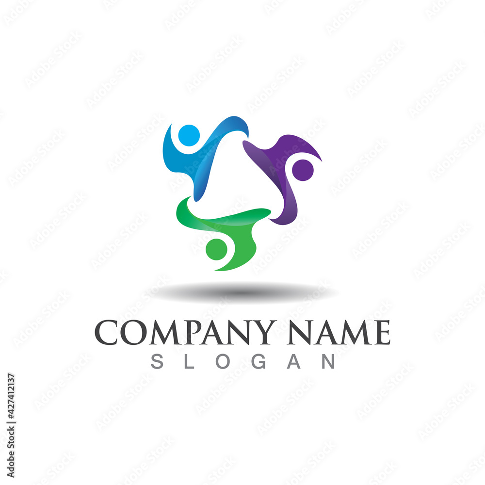 Teamwork union logo community, grup and people vector template Teamwork union logo community, grup and people vector template