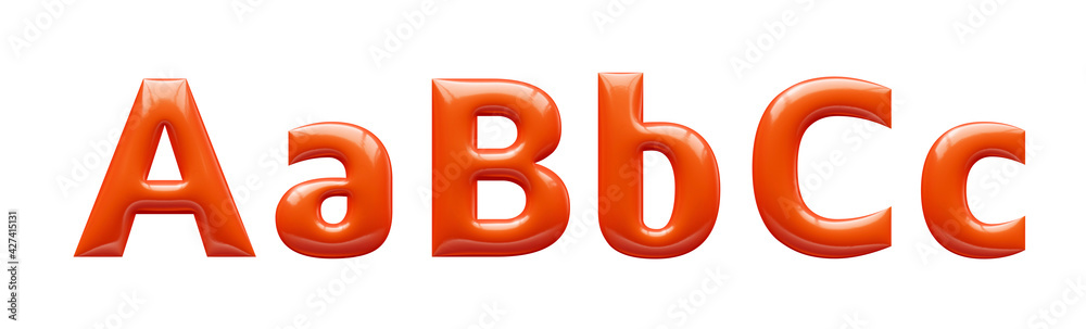 red 3d alphabet, 3d illustration, letter a b c red 3d alphabet, 3d illustration, letter a b c