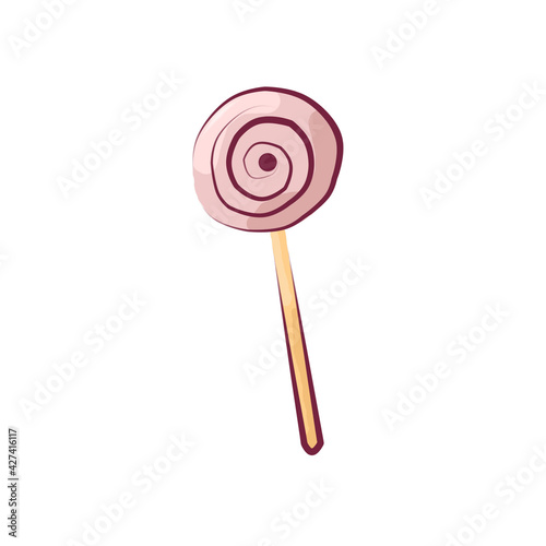 Children's clip art made of pink lollipop.