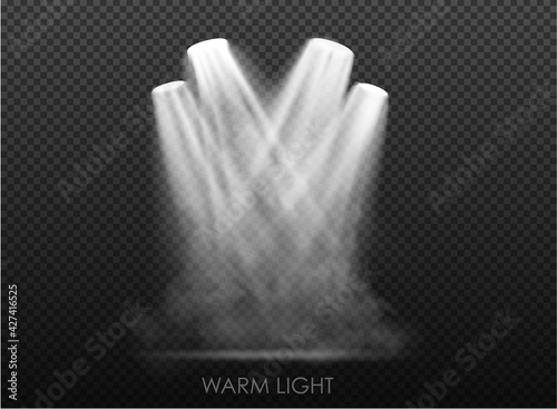 warm light set of bulb on a transparent background