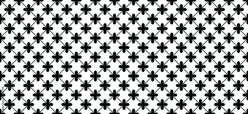Clovers Leave leaves four leaf clover. Dot tribal Pattern vector icon sign silhouette love luck lucky hojas. Background flower, flowers motives. Geometric, seamless retro pop art. Delfs style