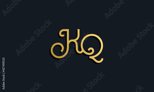 Luxury fashion initial letter KQ logo.