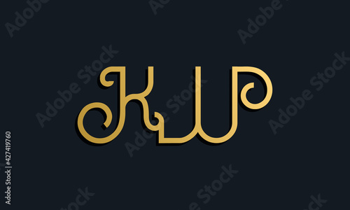 Luxury fashion initial letter KW logo.