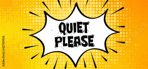 Comic peech bubble cloud Mute, please be quiet silent or silence with hand finger over lips for no talking Sign for psssst shhh quote or not sound doodle Funny silhouette hush vector icon or symbol