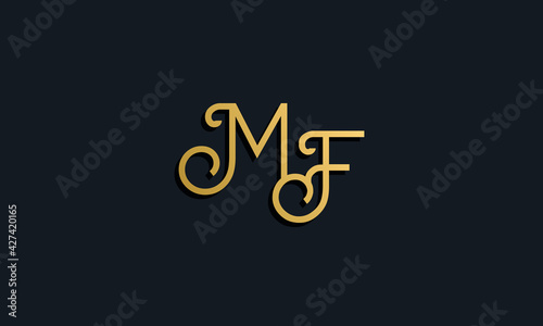 Luxury fashion initial letter MF logo.