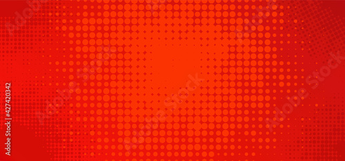 Drawing empty blank comic strips sign. Cartoon speech bubble cloud for slogan quote or text. In pop art retro  80 70 year style. Funny vector clipart sketch. Red background banner and polka dots icon