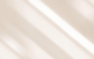 Light and shadows lines from curtain and silates on the white wall. Sunny day, the sun's rays. Mockup, copy space for text