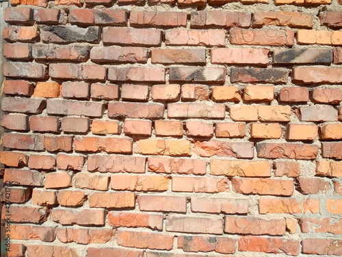  old red brickwork background and texture 