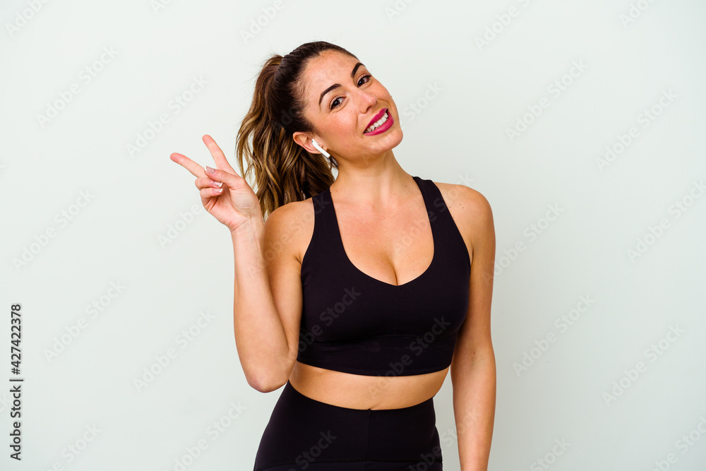 Young sport caucasian woman isolated on white background Young sport caucasian woman isolated on white background
