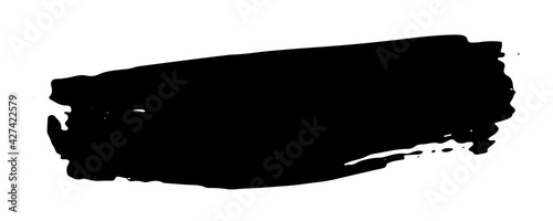 Smear of black paint on a white background