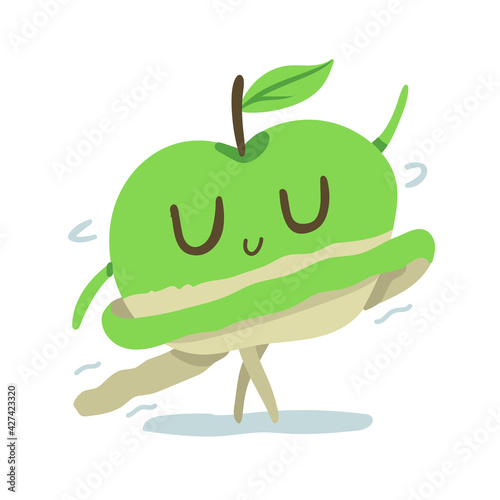 Apple dancing ballet, Cartoon vector illustraion