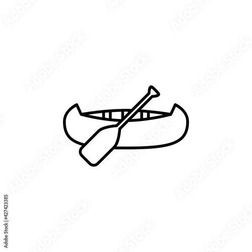 canoe vector icon. transportation and vehicle icon outline style. perfect use for icon, logo, illustration, website, and more. icon design line style