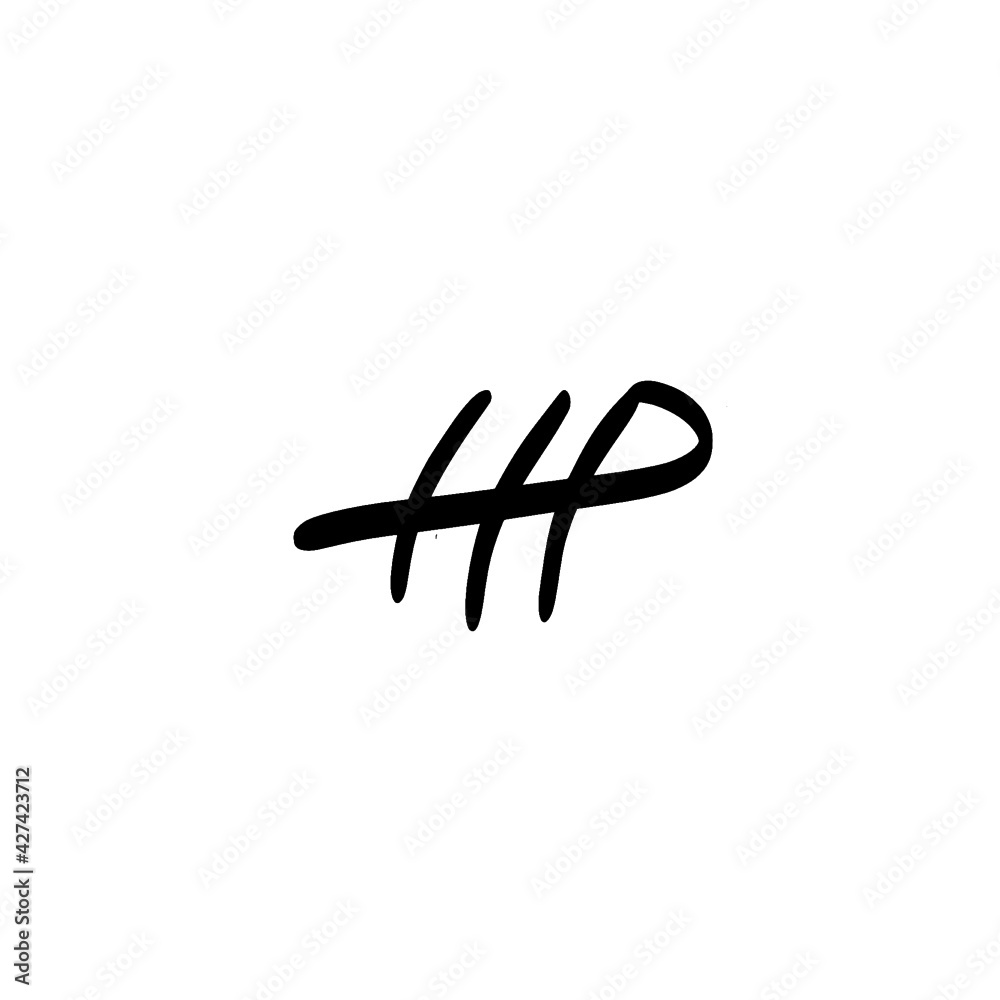 Obraz premium Initial HP handwritten monogram and elegant logo design