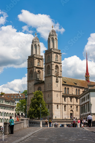 Grossmunster Church-the symbol of Zurich, Switzerland