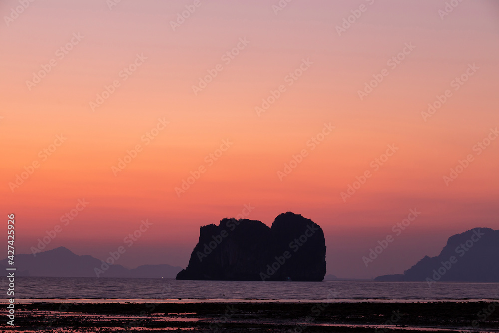 Light before sunrise at Koh(island) Ngai,Trang Province,Thailand