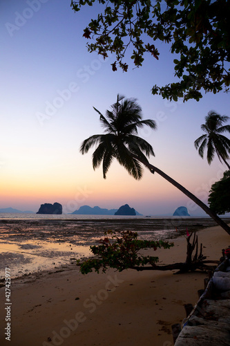 Light before sunrise at Koh island  Ngai Trang Province Thailand