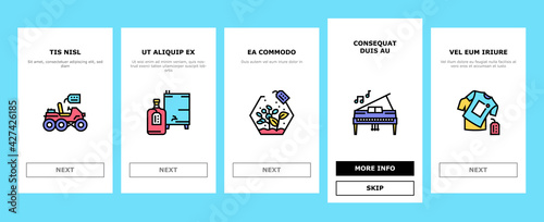 Diy Crafts Handmade Onboarding Mobile App Page Screen Vector. Diy Crafts Soap And Clothes, Alcohol Drinks And Candles, Toys And Cake, Sewing And Knitting Illustrations