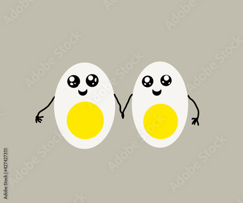 drawing of food. halves of an egg. boiled egg. cute drawings of food. simple drawing