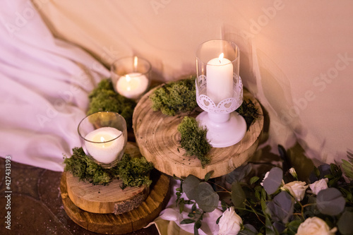 Close up of wedding design in eco style