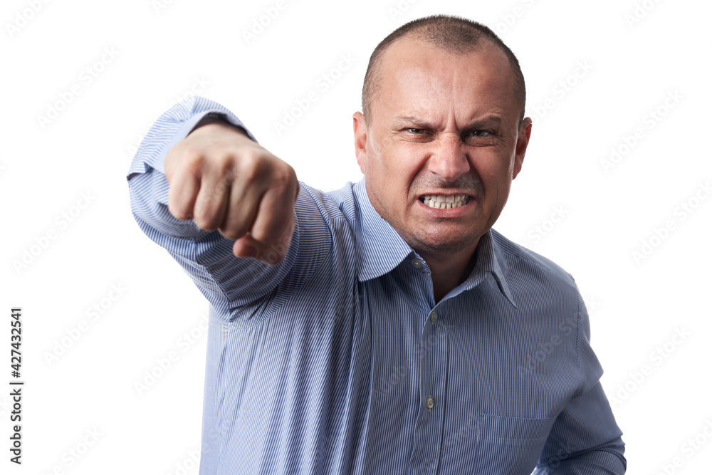 Angry businessman punching Angry businessman punching