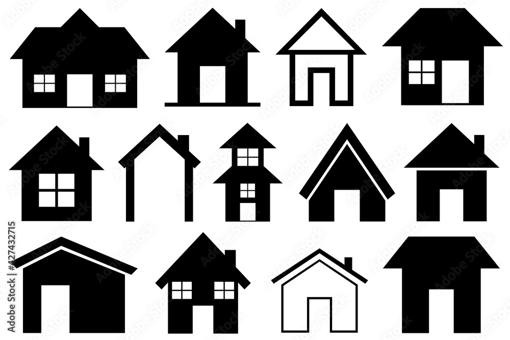 Illustration of different houses isolated on white
